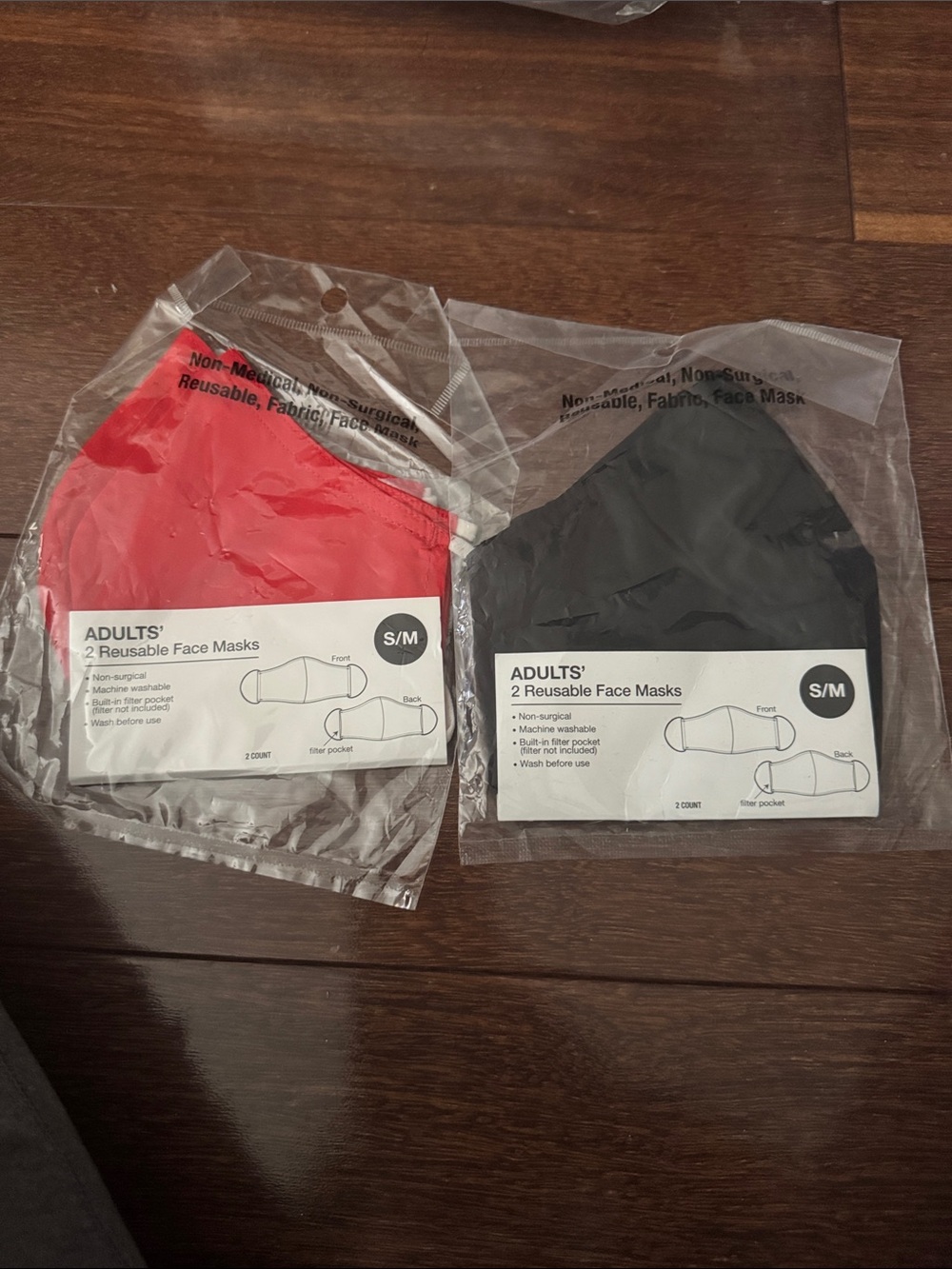 Target Red and Black Adults' Reusable Face Mask Set - S/M